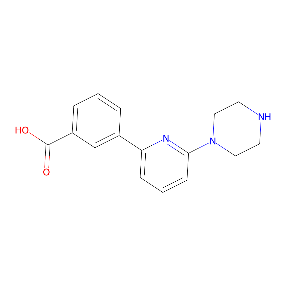 3-[6-(Piperazin-1-yl)pyridin-2-yl]benzoic acid molecular structure, CAS 2445482-37-9