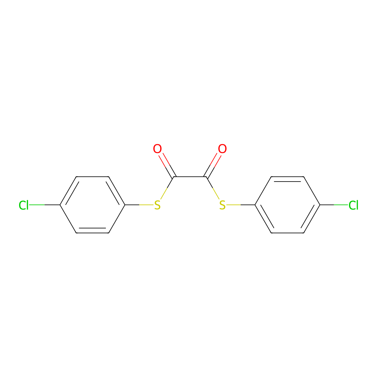Bis(4-chlorothiophenyl)oxalate molecular structure, CAS 24455-25-2