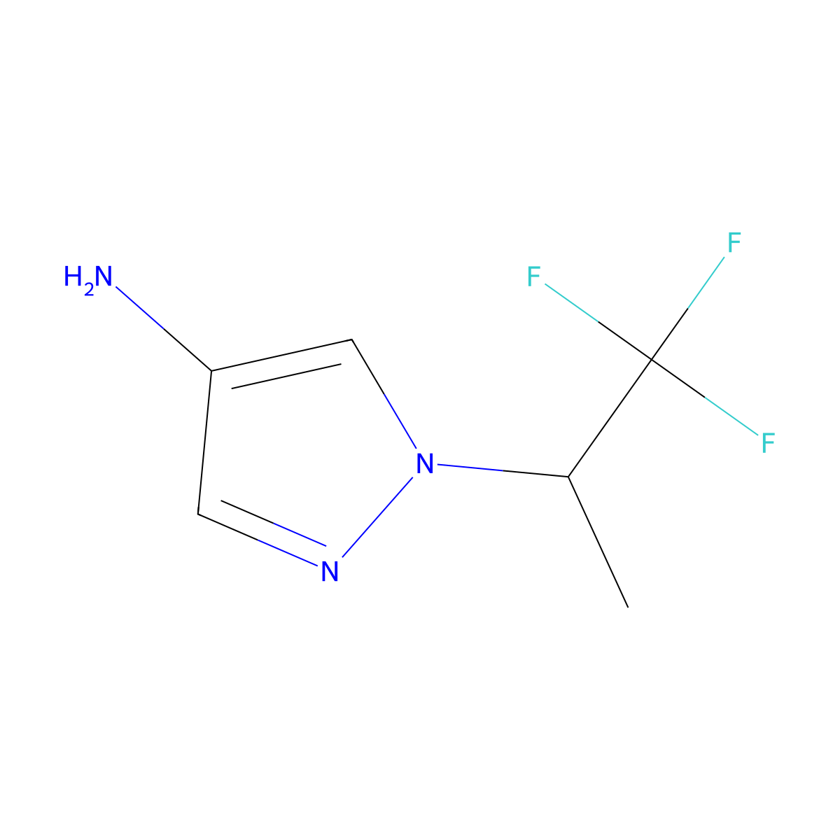 1-(2,2,2-Trifluoro-1-methyl-ethyl)pyrazol-4-amine molecular structure, CAS 2445506-08-9