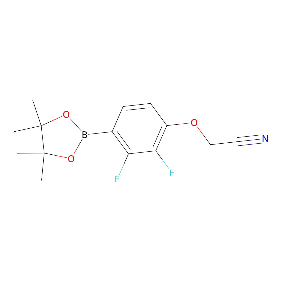 2-[2,3-Difluoro-4-(4,4,5,5-tetramethyl-1,3,2-dioxaborolan-2-yl)phenoxy]acetonitrile molecular structure, CAS 2445646-82-0