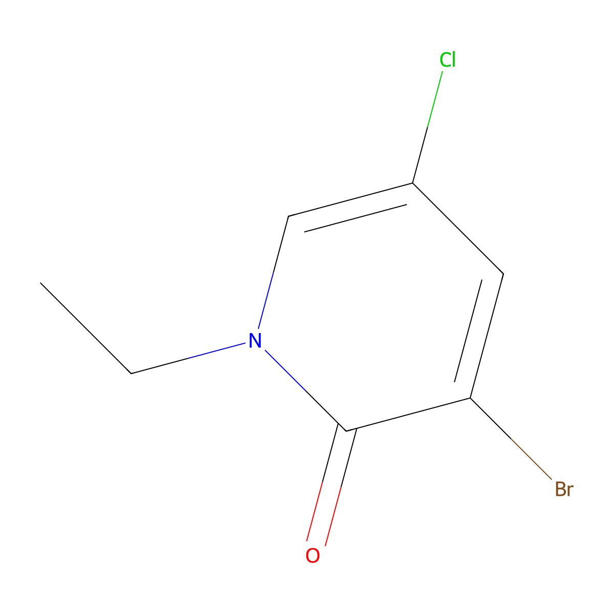 3-Bromo-5-chloro-1-ethyl-1,2-dihydropyridin-2-one molecular structure, CAS 2445710-90-5