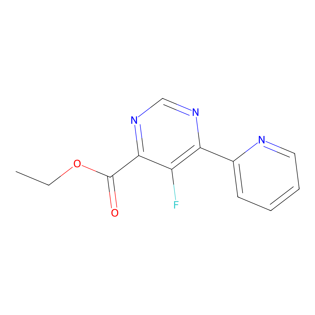 Ethyl 5-fluoro-6-(pyridin-2-yl)pyrimidine-4-carboxylate molecular structure, CAS 2445729-31-5