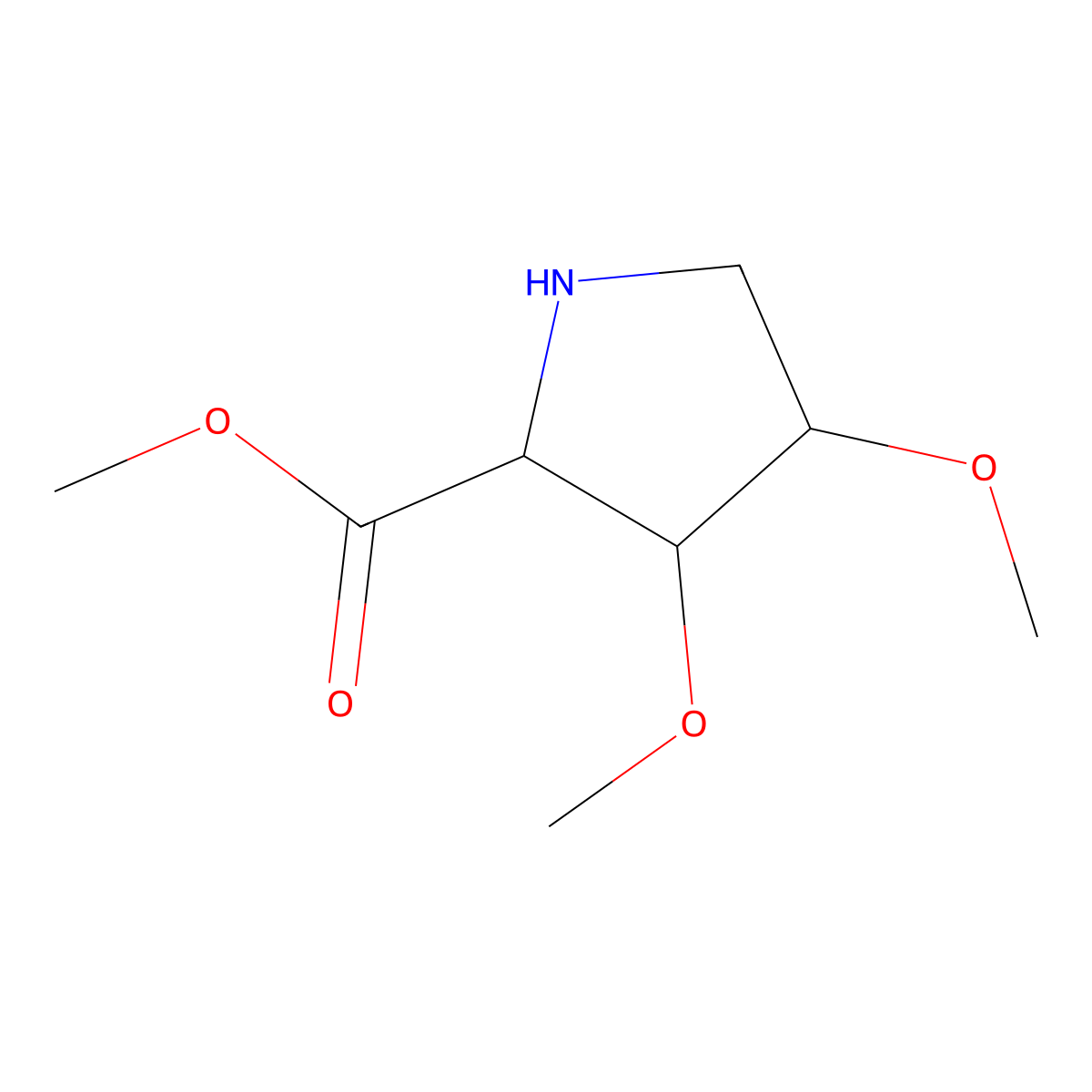 rac-methyl (2R,3S,4R)-3,4-dimethoxypyrrolidine-2-carboxylate molecular structure, CAS 2445749-62-0