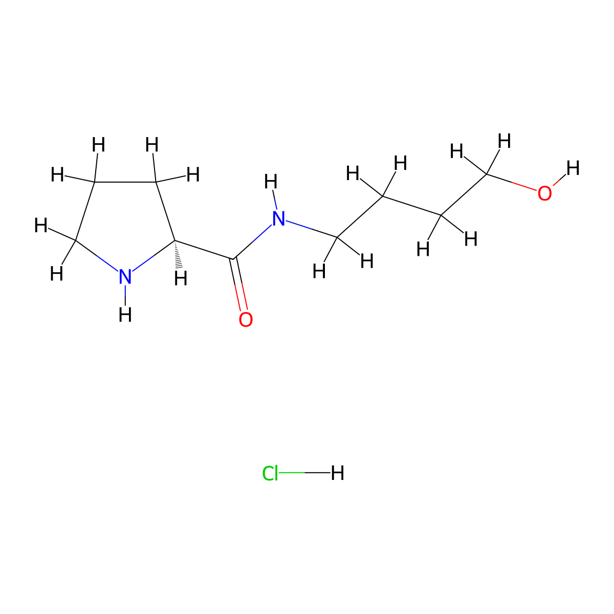 (2S)-N-(4-hydroxybutyl)pyrrolidine-2-carboxamide hydrochloride molecular structure, CAS 2445749-72-2