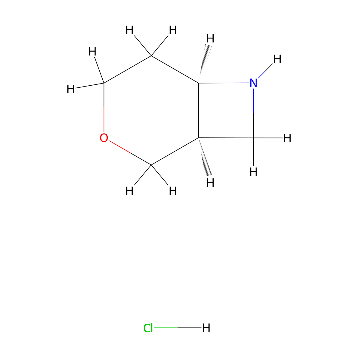 rac-(1R,6R)-3-oxa-7-azabicyclo[4.2.0]octane hydrochloride molecular structure, CAS 2445749-75-5