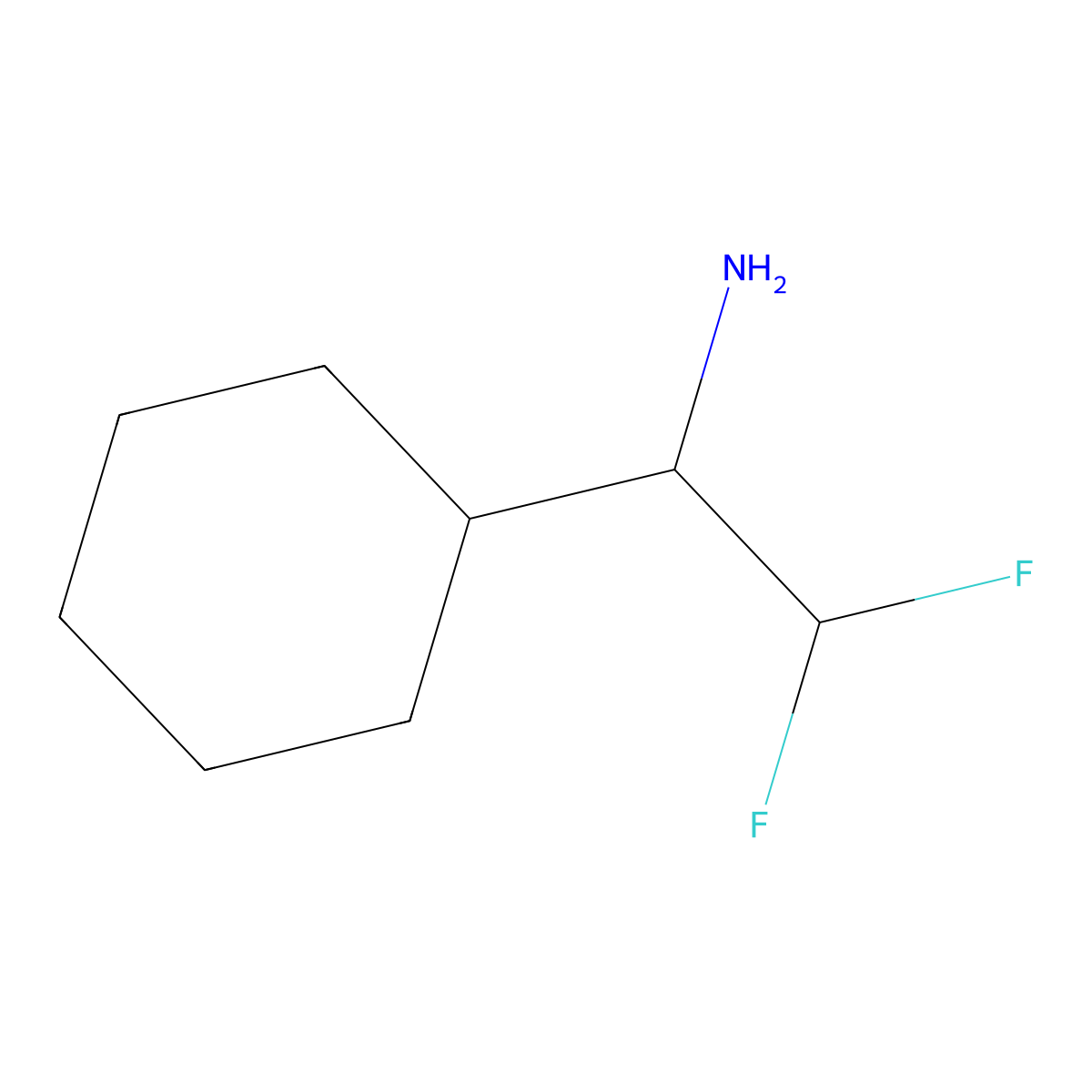 (1R)-1-cyclohexyl-2,2-difluoroethan-1-amine molecular structure, CAS 2445750-04-7