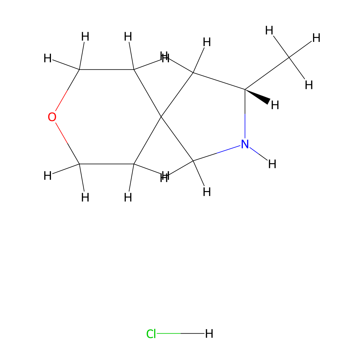 (3S)-3-methyl-8-oxa-2-azaspiro[4.5]decane hydrochloride molecular structure, CAS 2445750-10-5