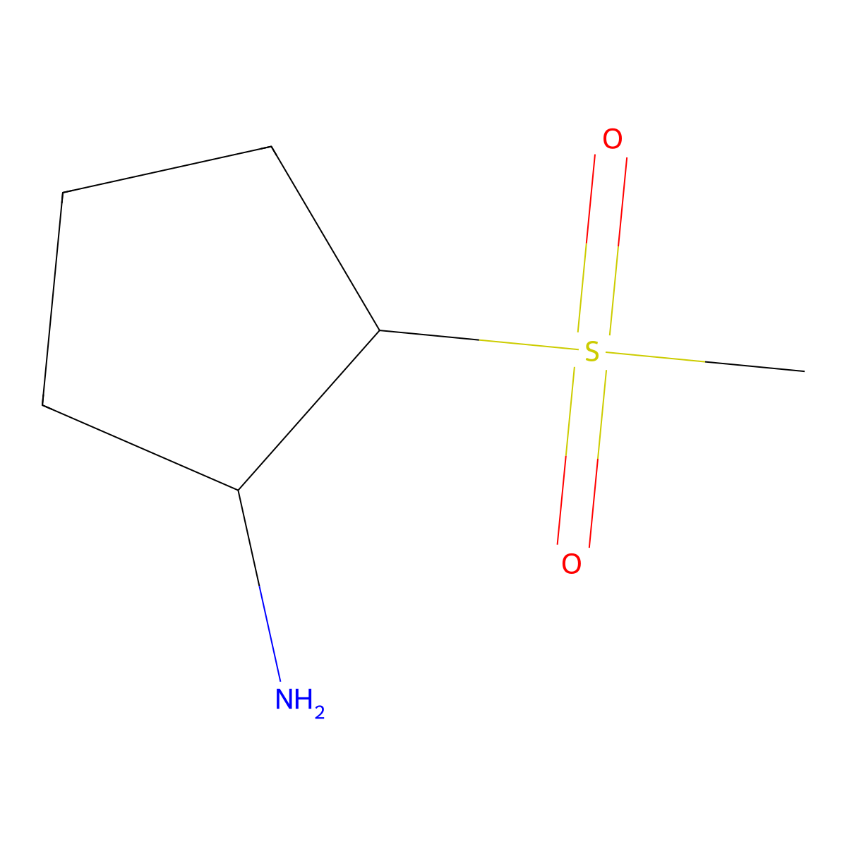 rac-(1R,2R)-2-methanesulfonylcyclopentan-1-amine,trans molecular structure, CAS 2445750-12-7
