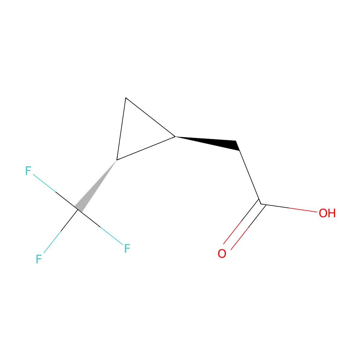 2-[(1S,2R)-2-(Trifluoromethyl)cyclopropyl]acetic acid molecular structure, CAS 2445750-37-6