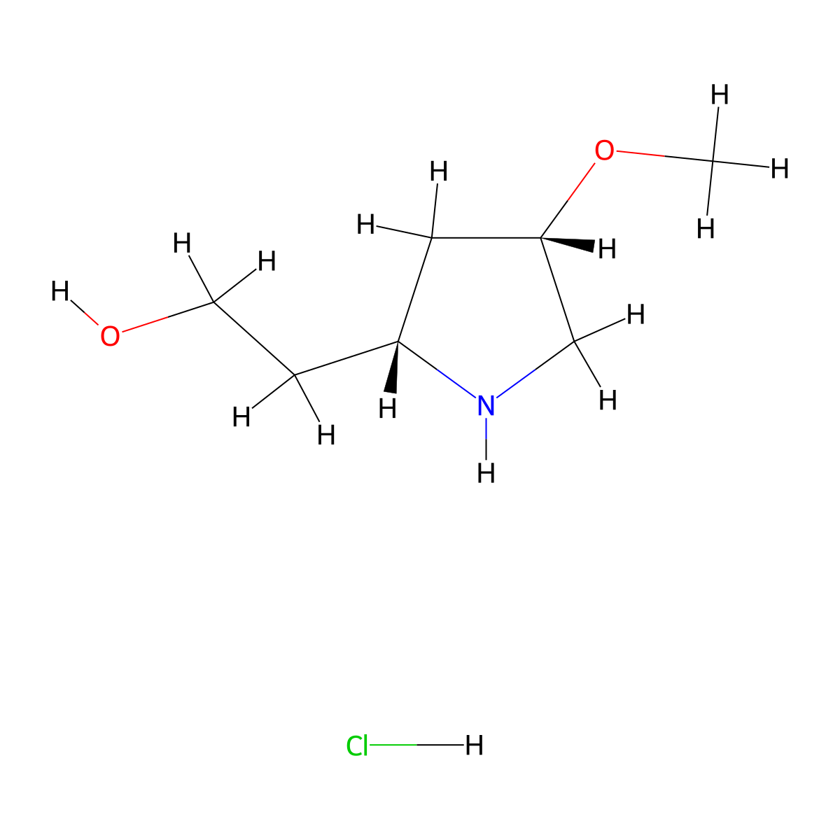 2-[(2R,4S)-4-methoxypyrrolidin-2-yl]ethan-1-ol hydrochloride molecular structure, CAS 2445750-60-5