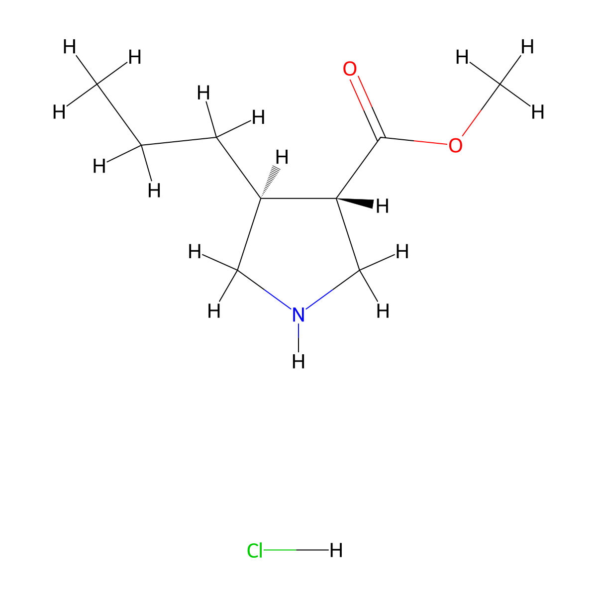 Methyl (3S,4S)-4-propylpyrrolidine-3-carboxylate;hydrochloride molecular structure, CAS 2445750-75-2