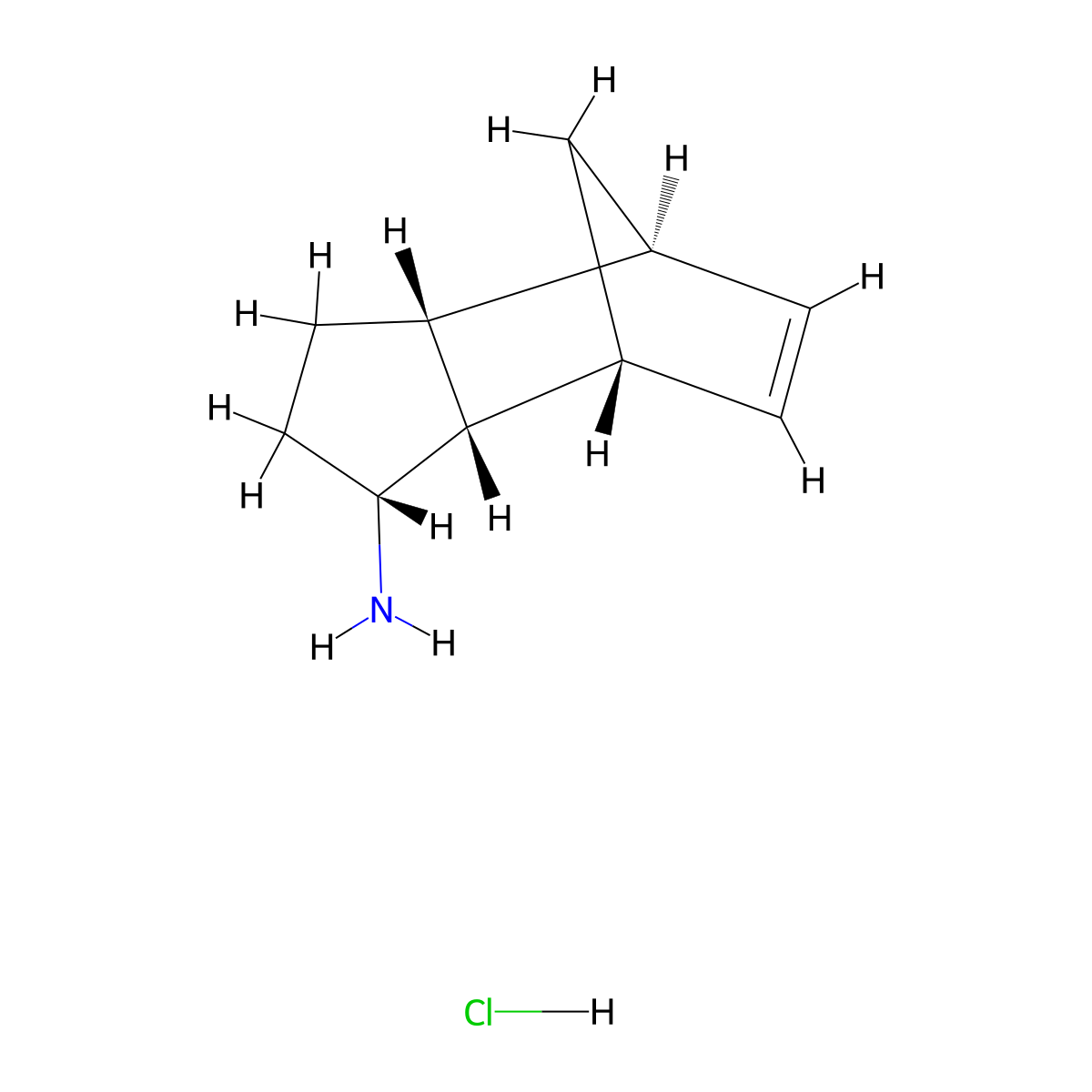 rac-(1R,2S,3R,6R,7S)-tricyclo[5.2.1.0,2,6]dec-8-en-3-aminehydrochloride molecular structure, CAS 2445750-79-6