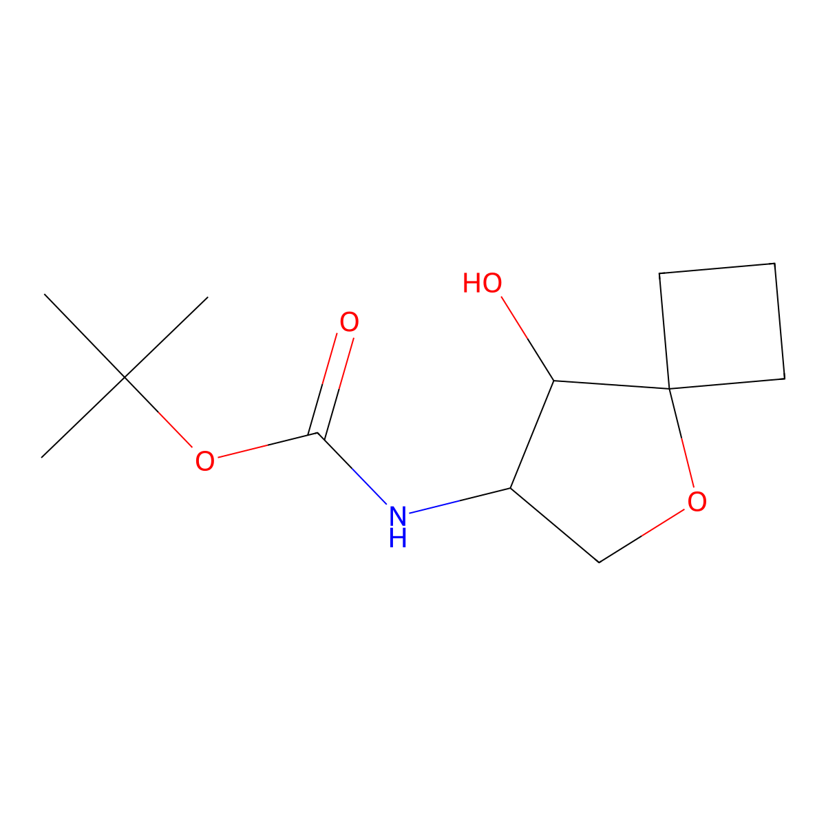 Tert-butyl N-[(7R,8S)-8-hydroxy-5-oxaspiro[3.4]octan-7-yl]carbamate molecular structure, CAS 2445750-84-3