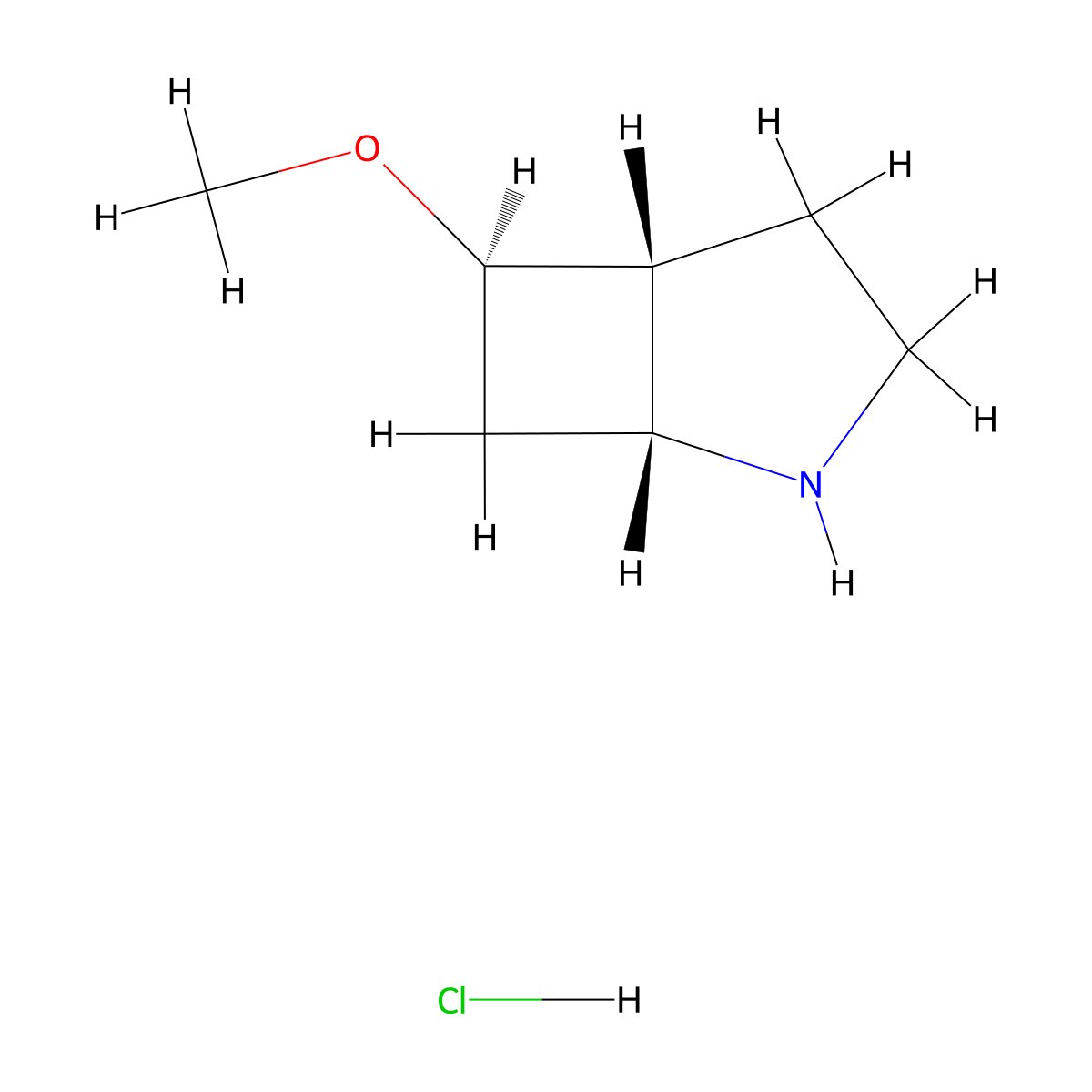 rac-(1R,5R,6R)-6-methoxy-2-azabicyclo[3.2.0]heptane hydrochloride molecular structure, CAS 2445750-88-7