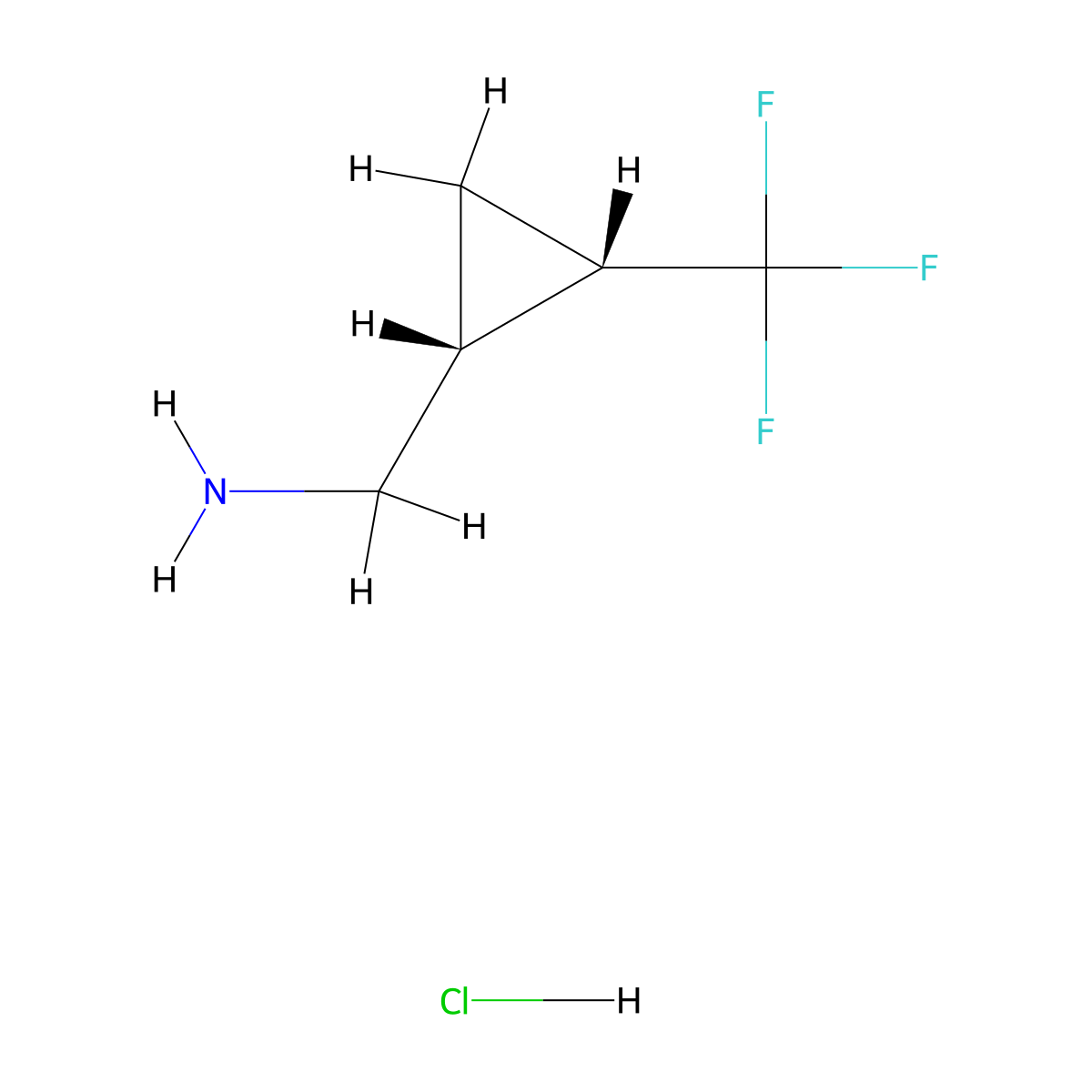 [(1R,2S)-2-(trifluoromethyl)cyclopropyl]methanamine;hydrochloride molecular structure, CAS 2445750-89-8