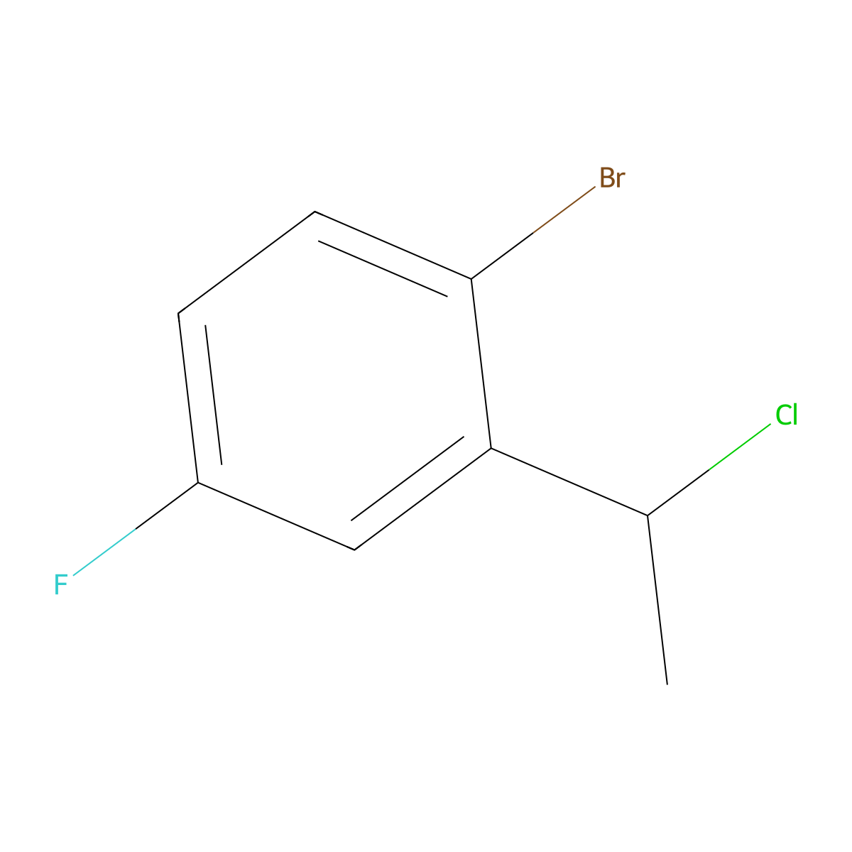1-Bromo-2-(1-chloroethyl)-4-fluorobenzene molecular structure, CAS 2445784-06-3