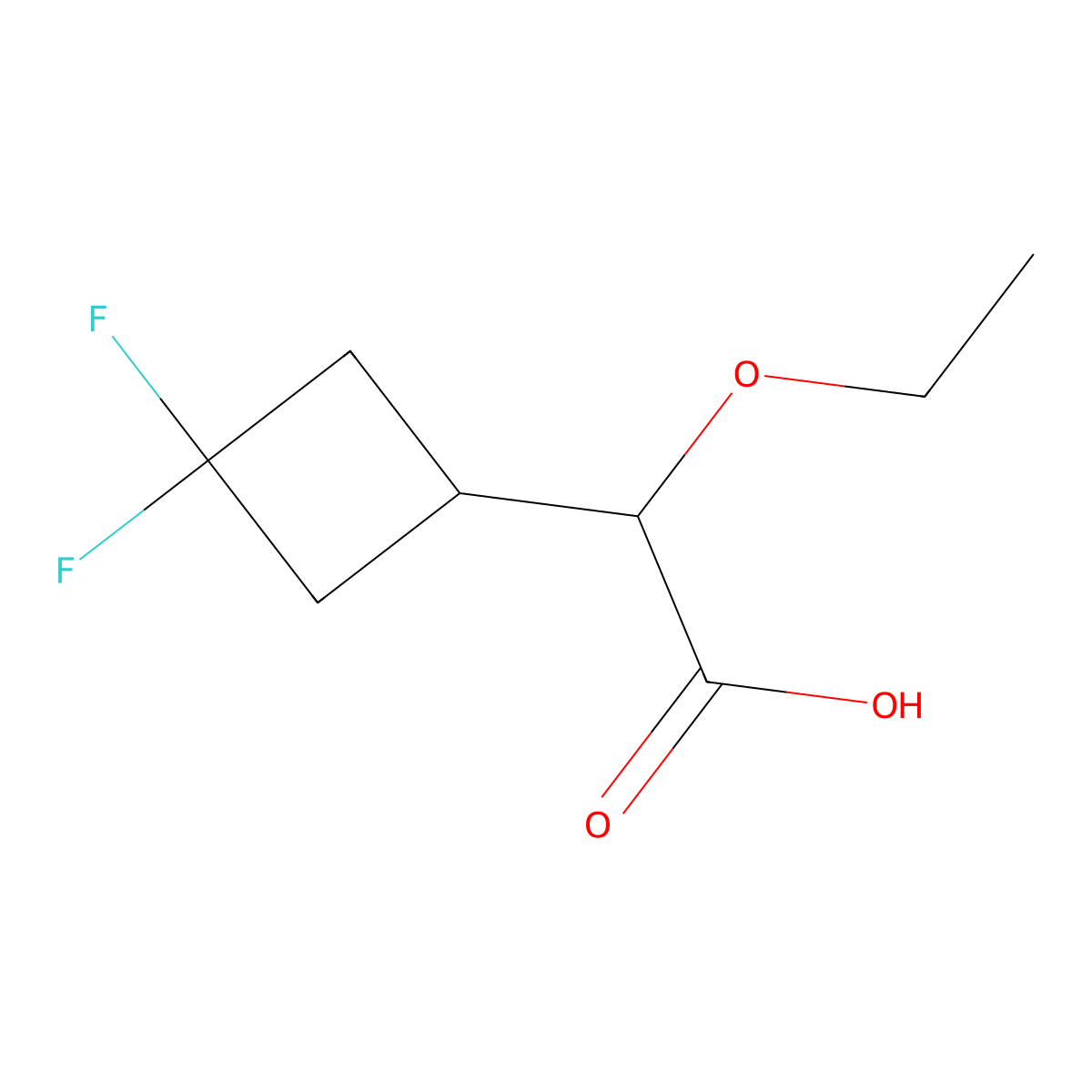 2-(3,3-Difluorocyclobutyl)-2-ethoxyacetic acid molecular structure, CAS 2445784-07-4