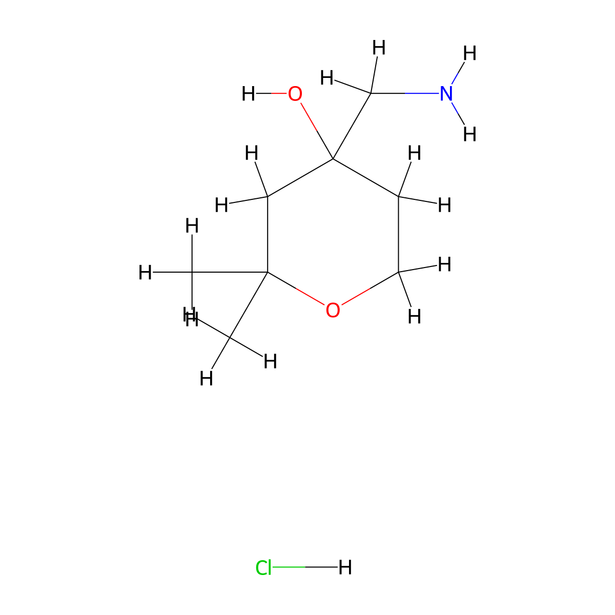4-(Aminomethyl)-2,2-dimethyloxan-4-olhydrochloride molecular structure, CAS 2445784-14-3