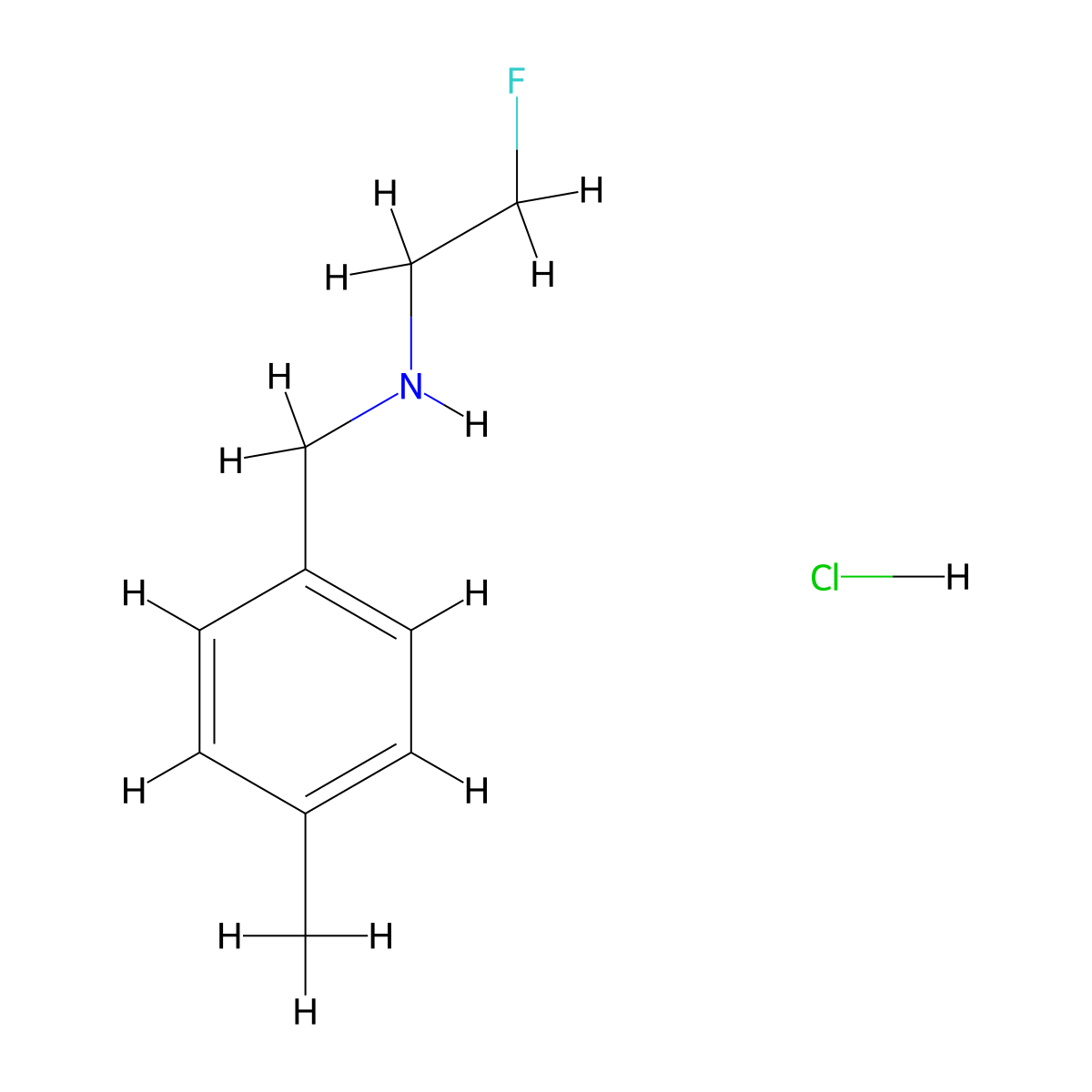 (2-Fluoroethyl)[(4-methylphenyl)methyl]amine hydrochloride molecular structure, CAS 2445784-17-6