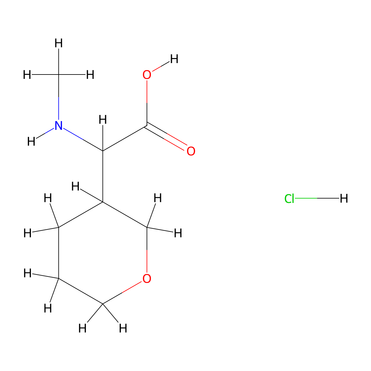2-(Methylamino)-2-(oxan-3-yl)aceticacidhydrochloride molecular structure, CAS 2445784-21-2