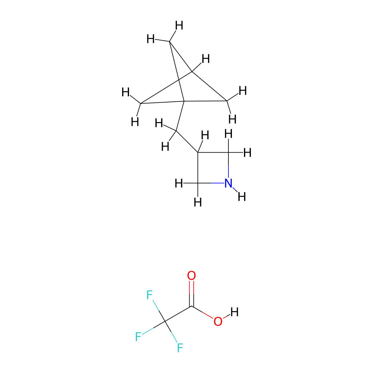 3-({Bicyclo[1.1.1]pentan-1-yl}methyl)azetidine; trifluoroacetic acid molecular structure, CAS 2445784-24-5
