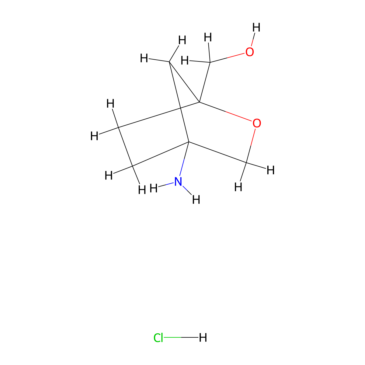 {4-Amino-2-oxabicyclo[2.2.1]heptan-1-yl}methanol hydrochloride molecular structure, CAS 2445784-25-6