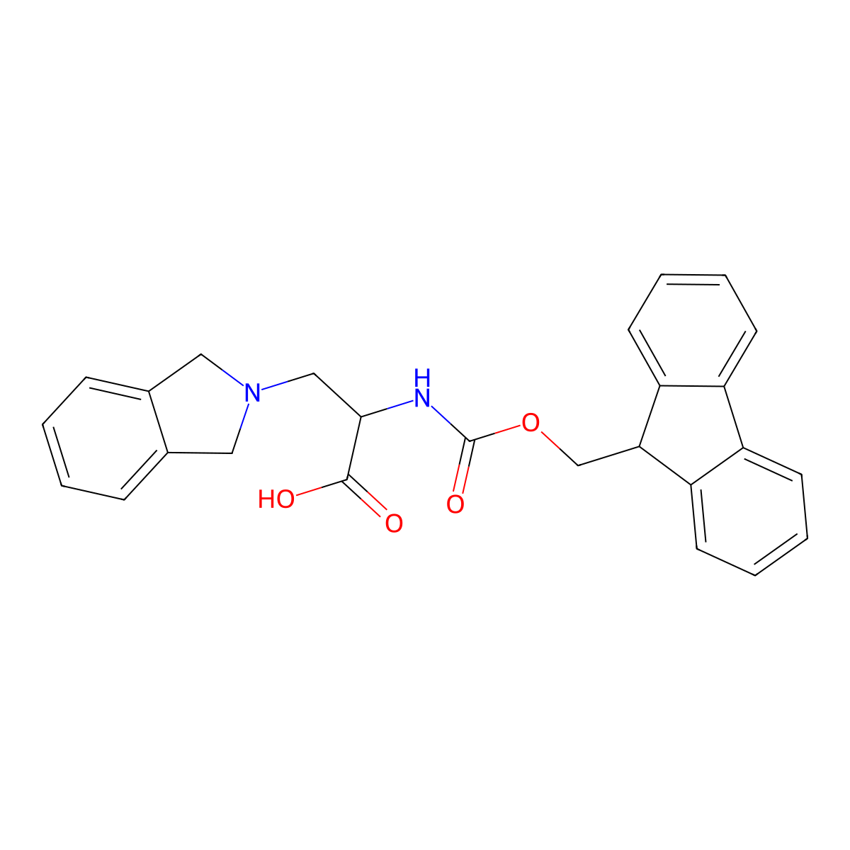 3-(2,3-dihydro-1H-isoindol-2-yl)-2-({[(9H-fluoren-9-yl)methoxy]carbonyl}amino)propanoicacid molecular structure, CAS 2445784-33-6