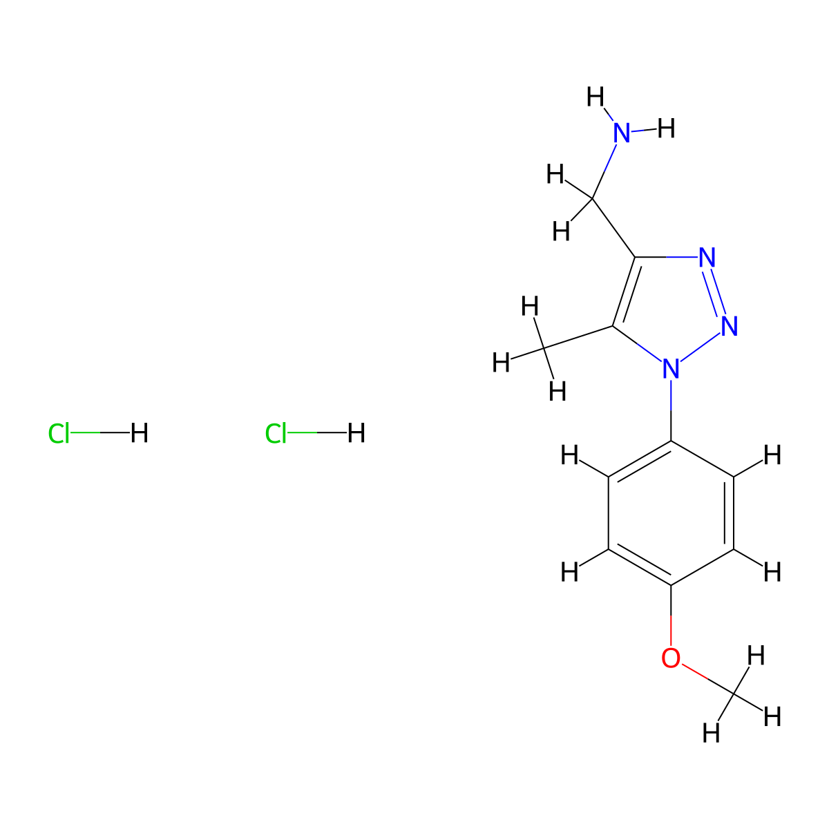 1-[1-(4-methoxyphenyl)-5-methyl-1H-1,2,3-triazol-4-yl]methanamine dihydrochloride molecular structure, CAS 2445784-37-0