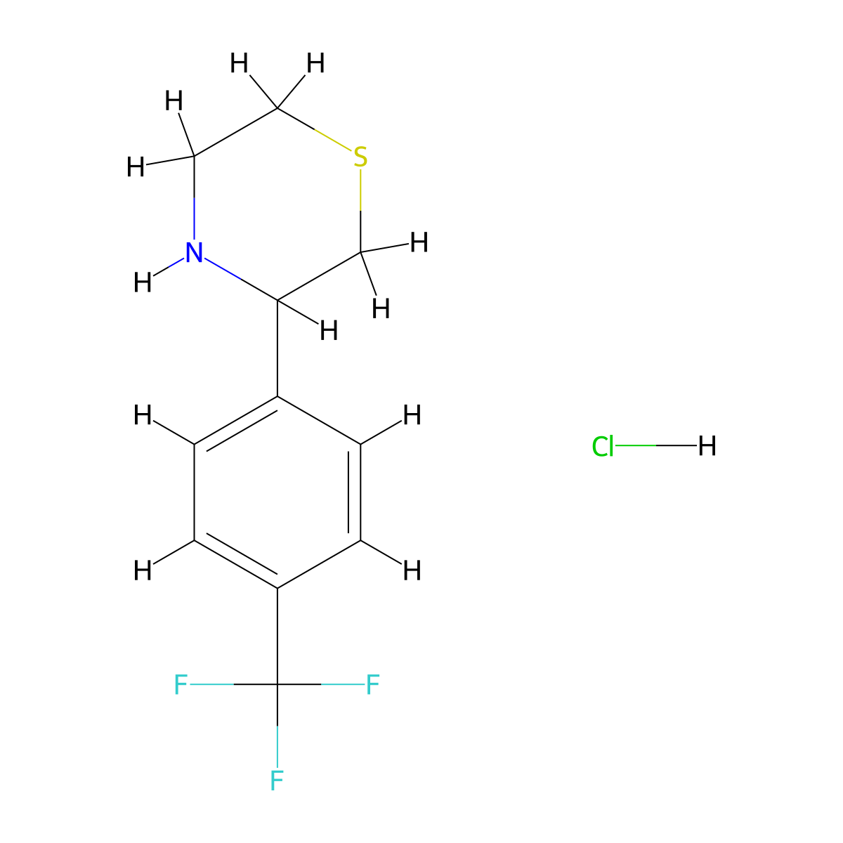 3-(4-(Trifluoromethyl)phenyl)thiomorpholine hydrochloride molecular structure, CAS 2445784-47-2