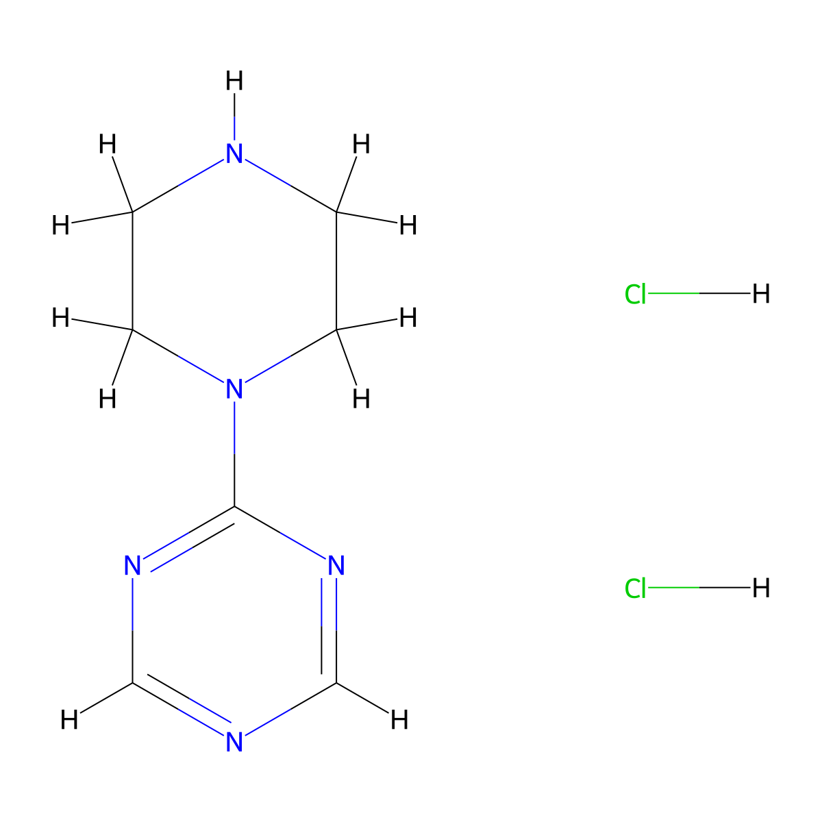 2-(Piperazin-1-yl)-1,3,5-triazine dihydrochloride molecular structure, CAS 2445784-52-9