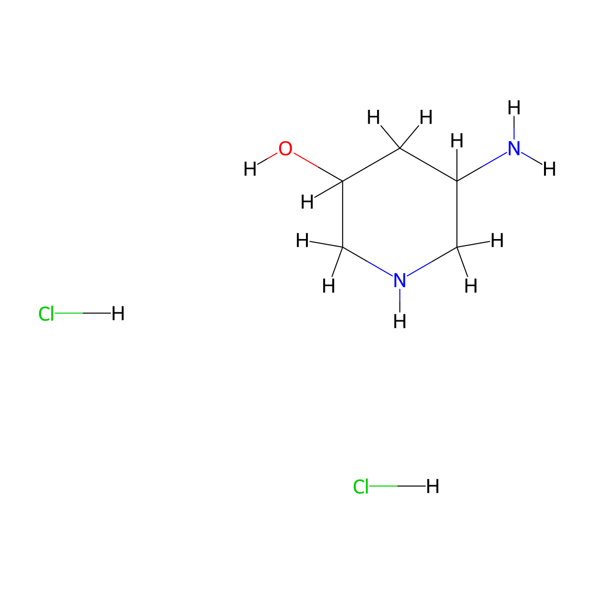 5-Aminopiperidin-3-ol dihydrochloride molecular structure, CAS 2445784-53-0