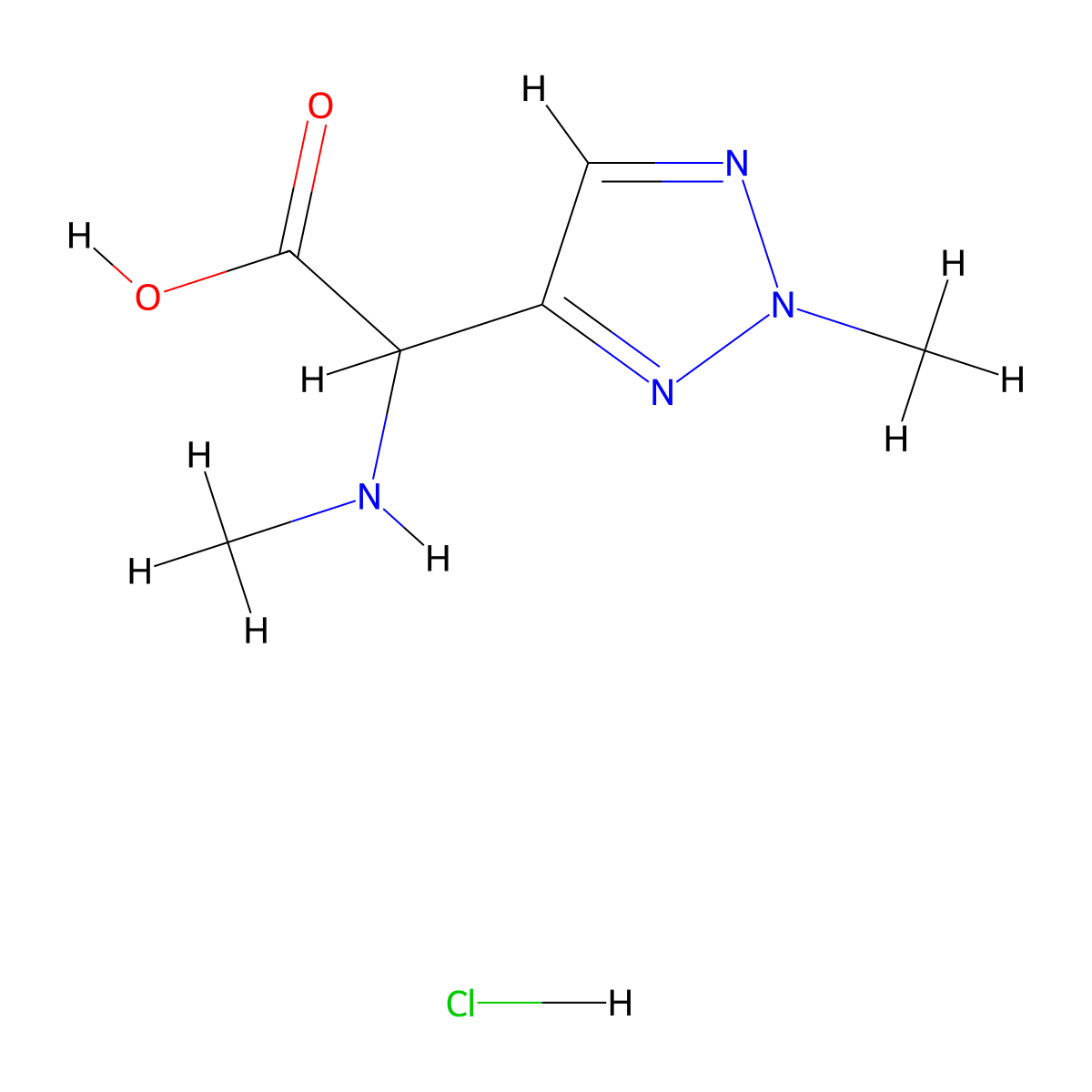 2-(2-methyl-2H-1,2,3-triazol-4-yl)-2-(methylamino)acetic acid hydrochloride molecular structure, CAS 2445784-54-1