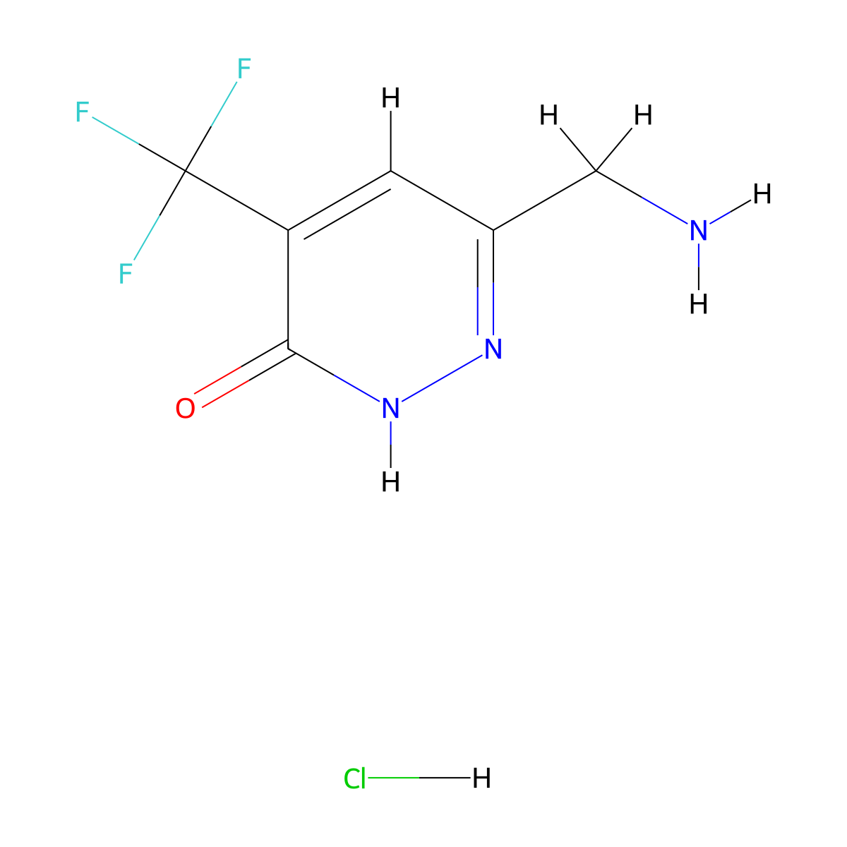 6-(Aminomethyl)-4-(trifluoromethyl)-2,3-dihydropyridazin-3-one hydrochloride molecular structure, CAS 2445784-55-2