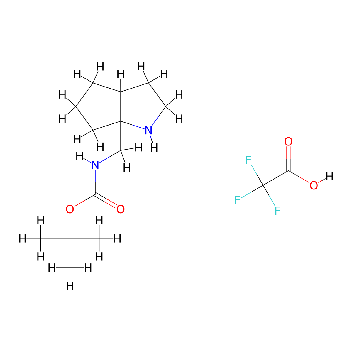 tert-butylN-({octahydrocyclopenta[b]pyrrol-6a-yl}methyl)carbamate,trifluoroaceticacid molecular structure, CAS 2445784-60-9
