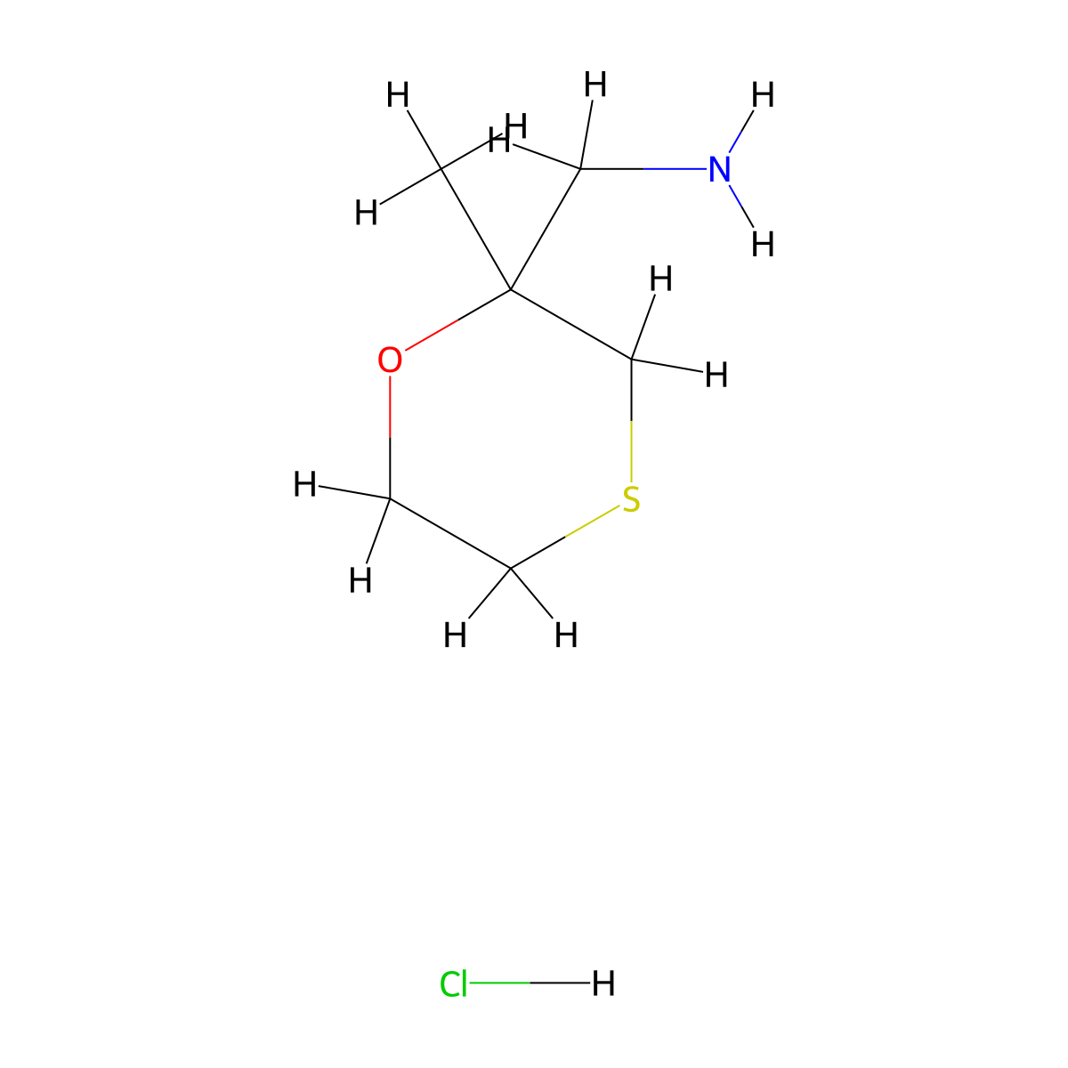 1-(2-Methyl-1,4-oxathian-2-yl)methanaminehydrochloride molecular structure, CAS 2445784-61-0