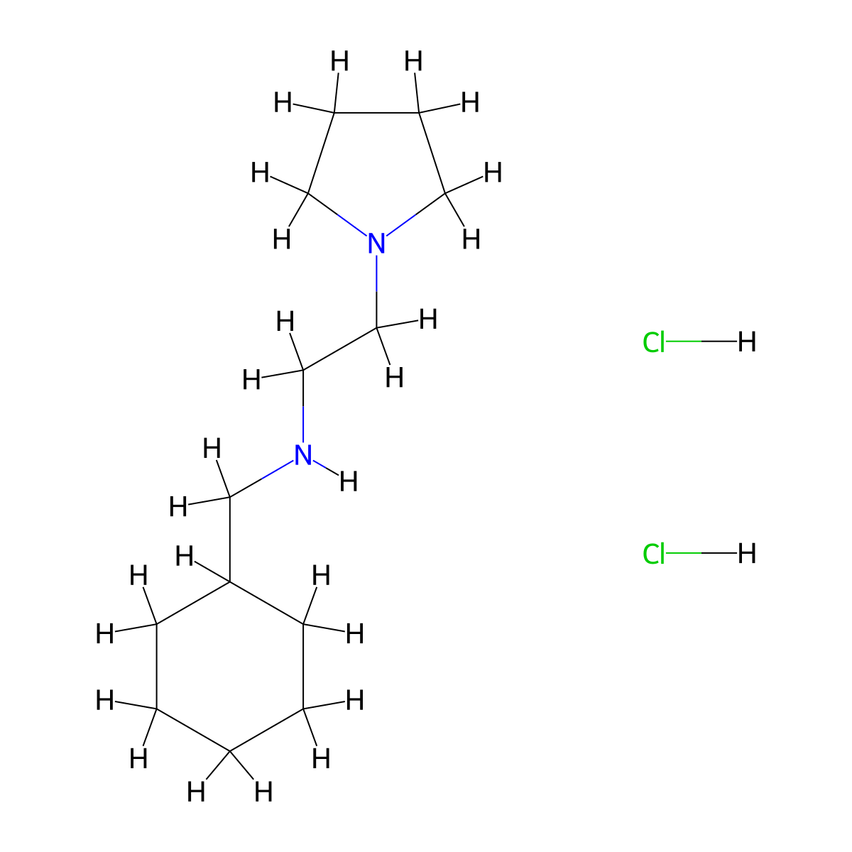 (Cyclohexylmethyl)[2-(pyrrolidin-1-yl)ethyl]amine dihydrochloride molecular structure, CAS 2445784-65-4