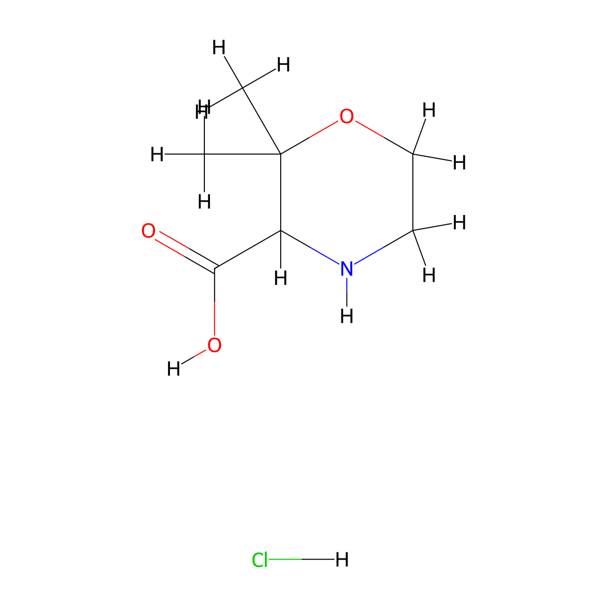 2,2-Dimethylmorpholine-3-carboxylic acid hydrochloride molecular structure, CAS 2445784-82-5