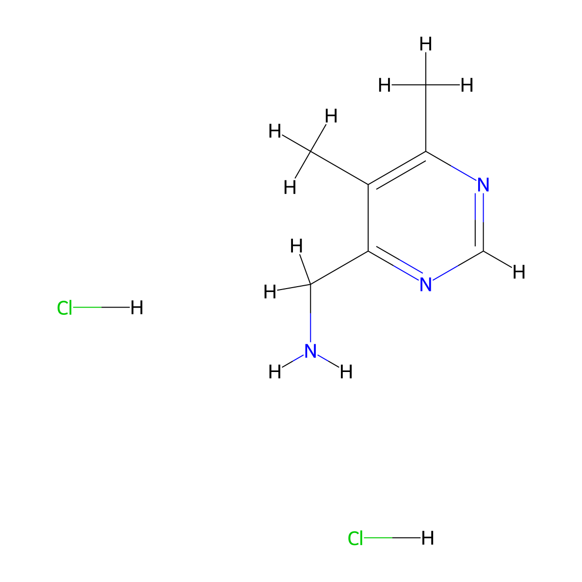 (5,6-Dimethylpyrimidin-4-yl)methanamine dihydrochloride molecular structure, CAS 2445784-88-1