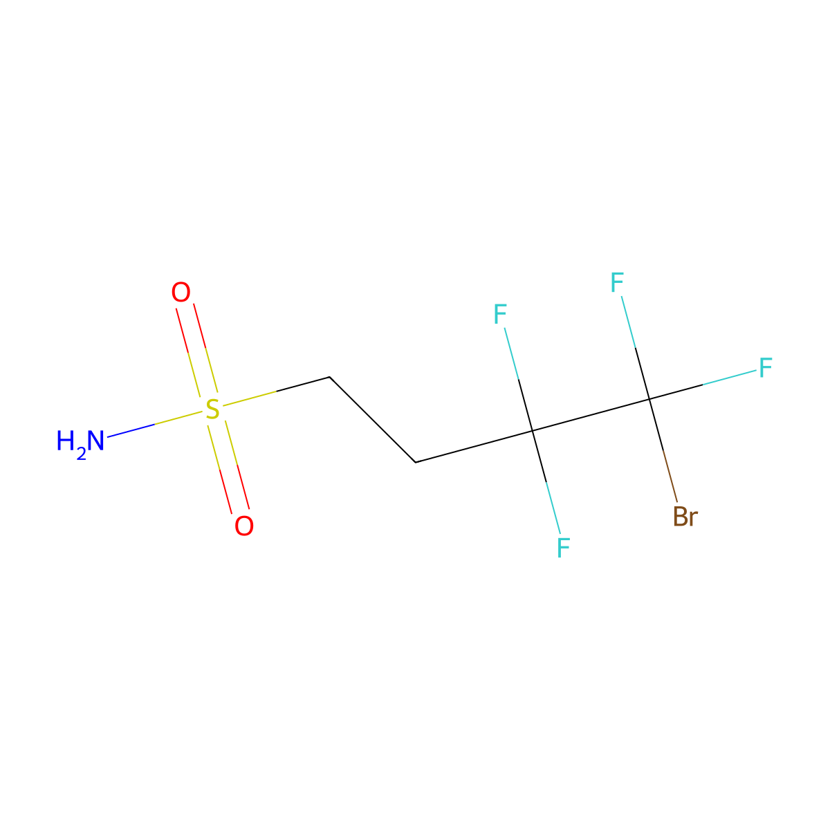 4-Bromo-3,3,4,4-tetrafluorobutane-1-sulfonamide molecular structure, CAS 2445784-98-3