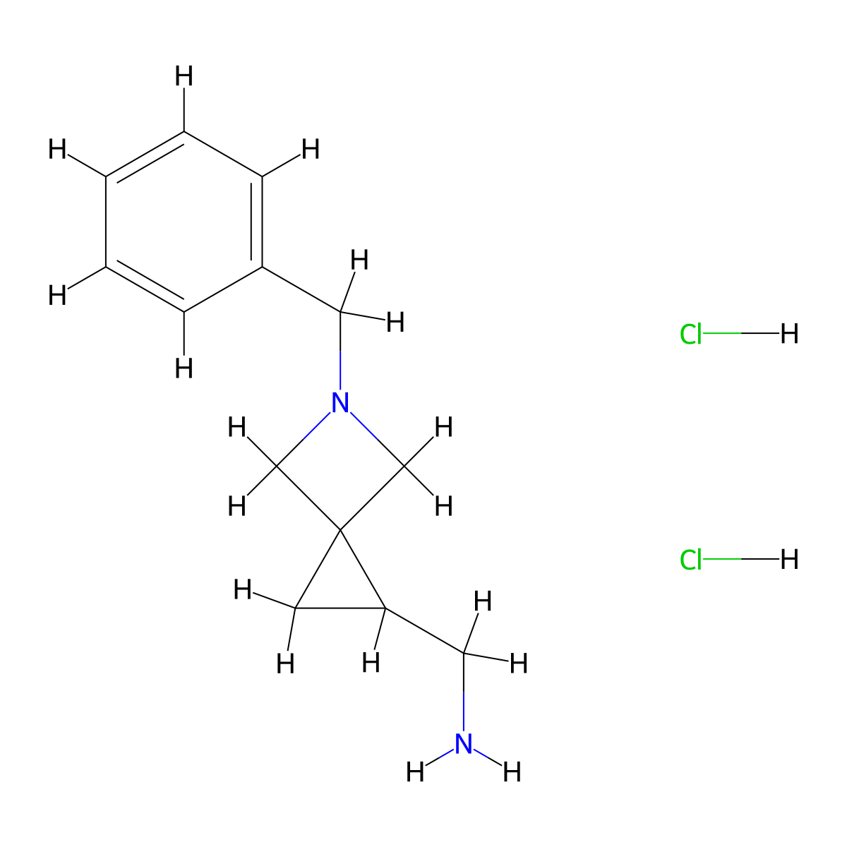 (5-Benzyl-5-azaspiro[2.3]hexan-2-yl)methanamine;dihydrochloride molecular structure, CAS 2445785-02-2