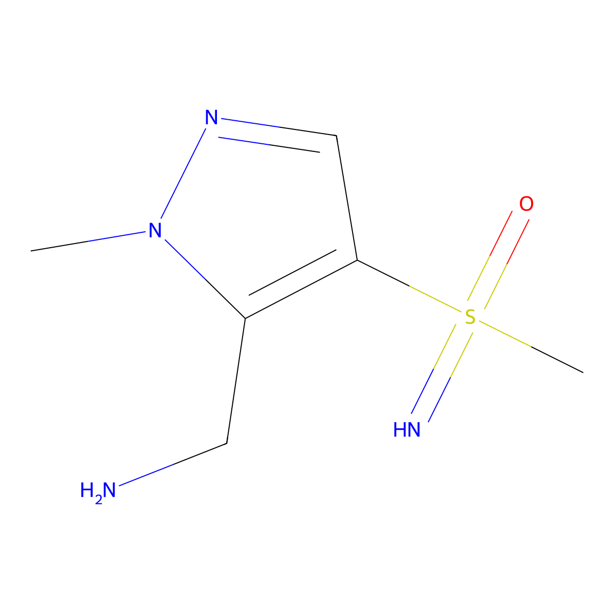 [5-(aminomethyl)-1-methyl-1H-pyrazol-4-yl](imino)methyl-lambda6-sulfanone molecular structure, CAS 2445785-03-3
