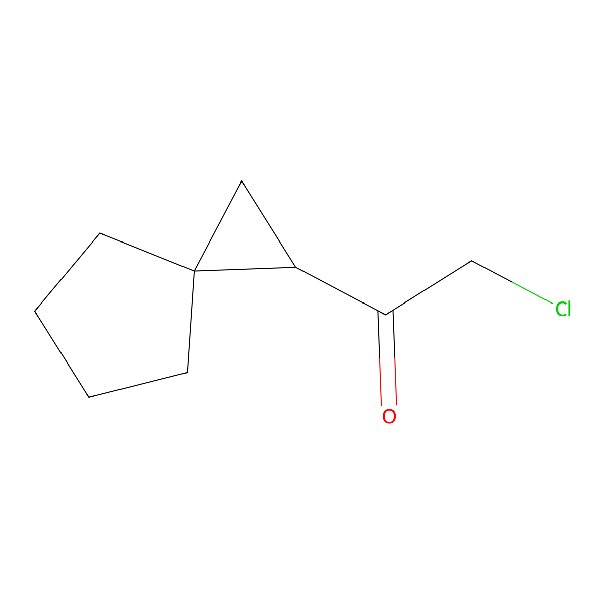 2-Chloro-1-(spiro(2.4)heptan-1-yl)ethan-1-one molecular structure, CAS 2445785-09-9