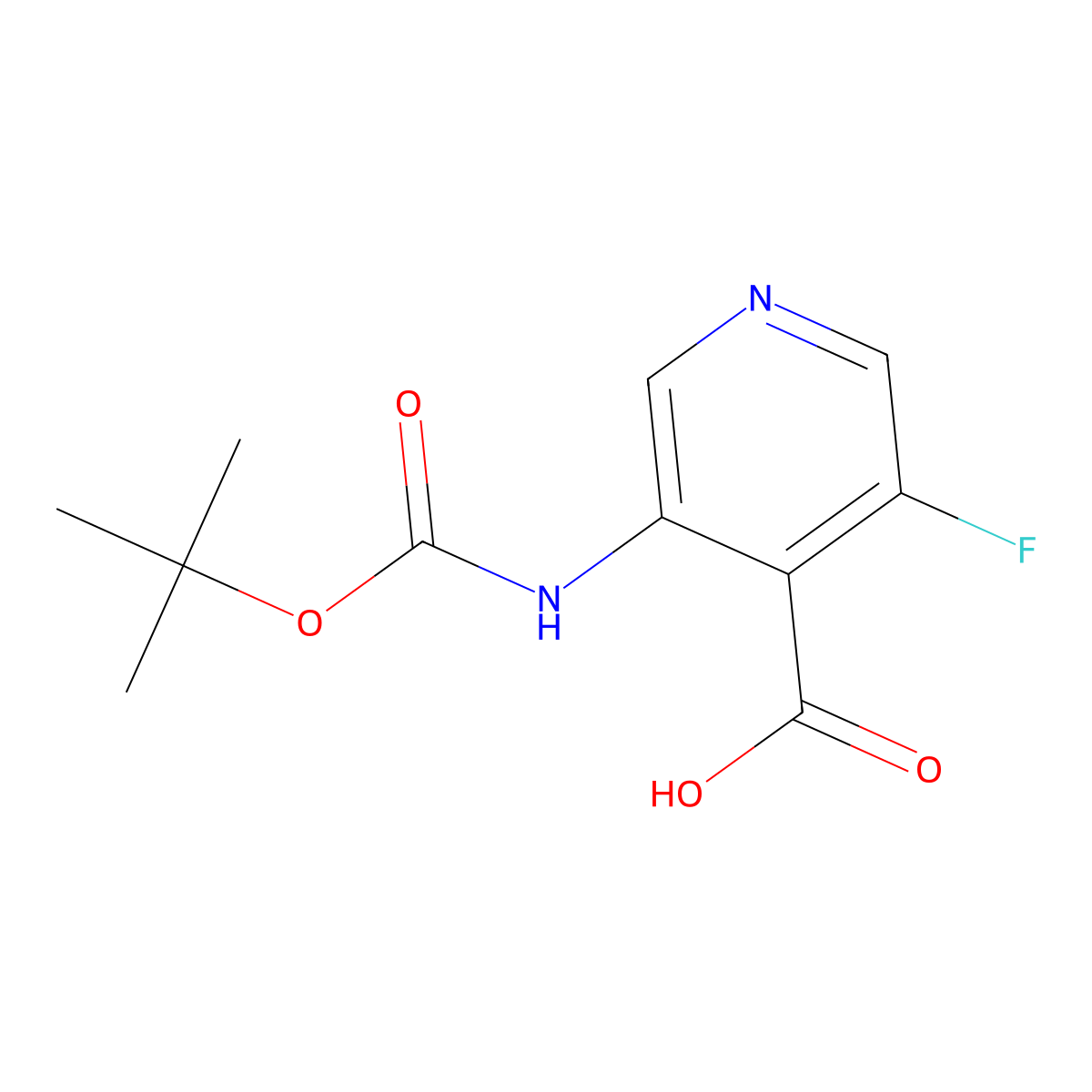 3-(((Tert-butoxy)carbonyl)amino)-5-fluoropyridine-4-carboxylic acid molecular structure, CAS 2445785-21-5