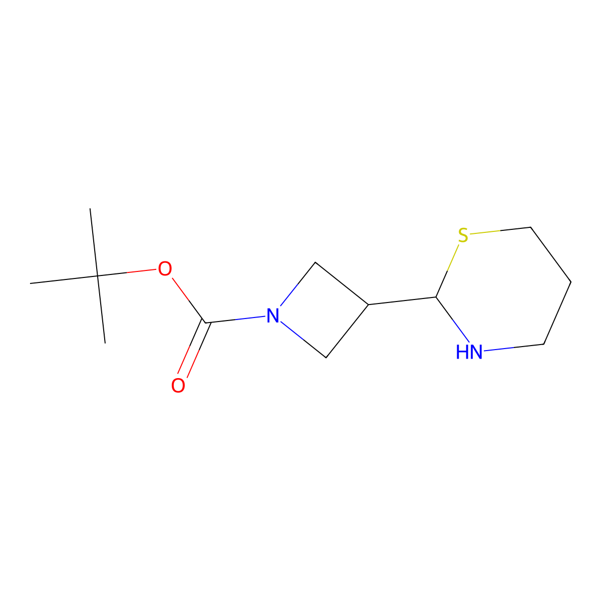 Tert-butyl 3-(1,3-thiazinan-2-yl)azetidine-1-carboxylate molecular structure, CAS 2445785-24-8