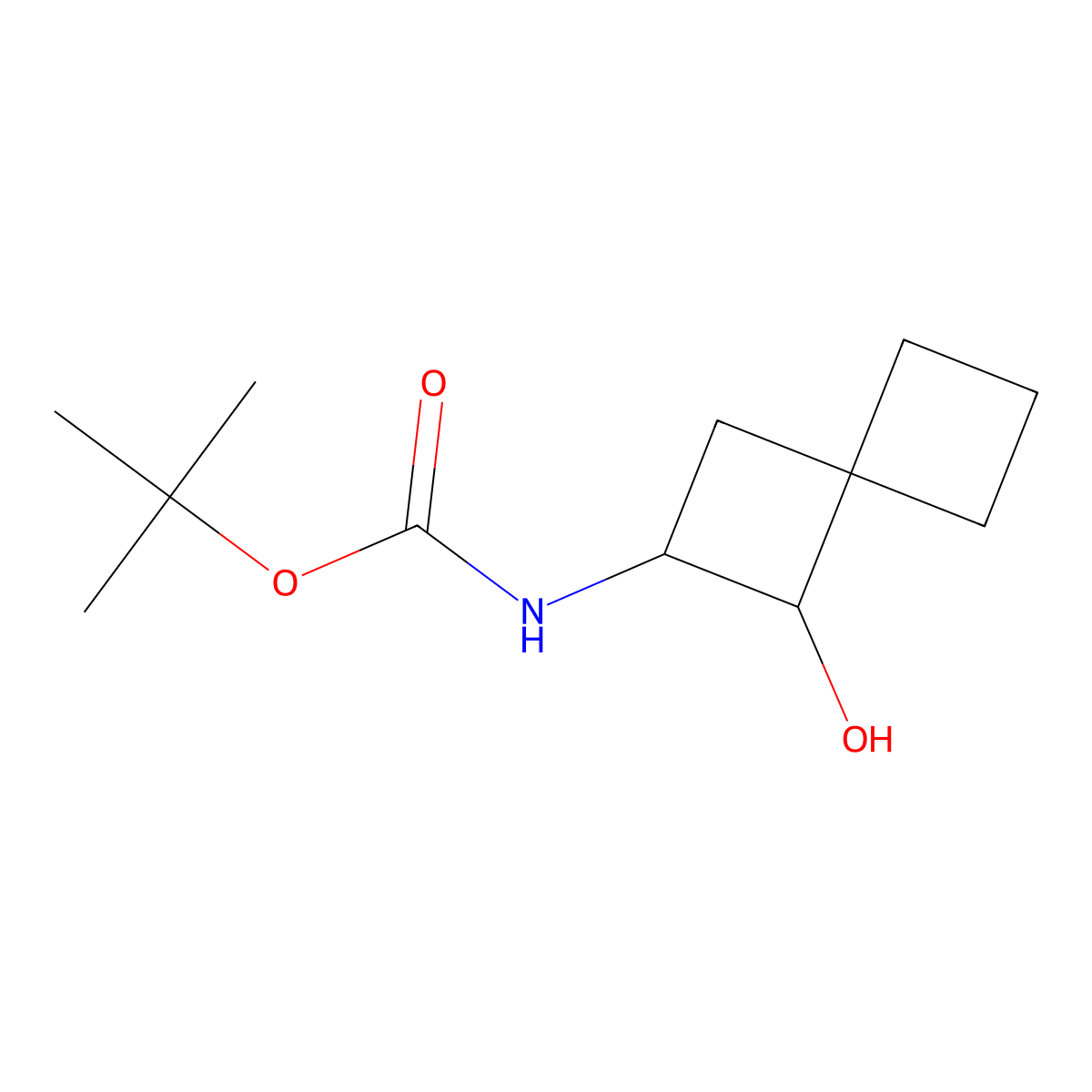 Tert-butyl N-(3-hydroxyspiro[3.3]heptan-2-yl)carbamate molecular structure, CAS 2445785-31-7