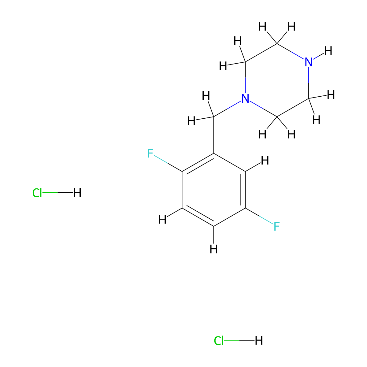 1-[(2,5-Difluorophenyl)methyl]piperazine dihydrochloride molecular structure, CAS 2445785-32-8