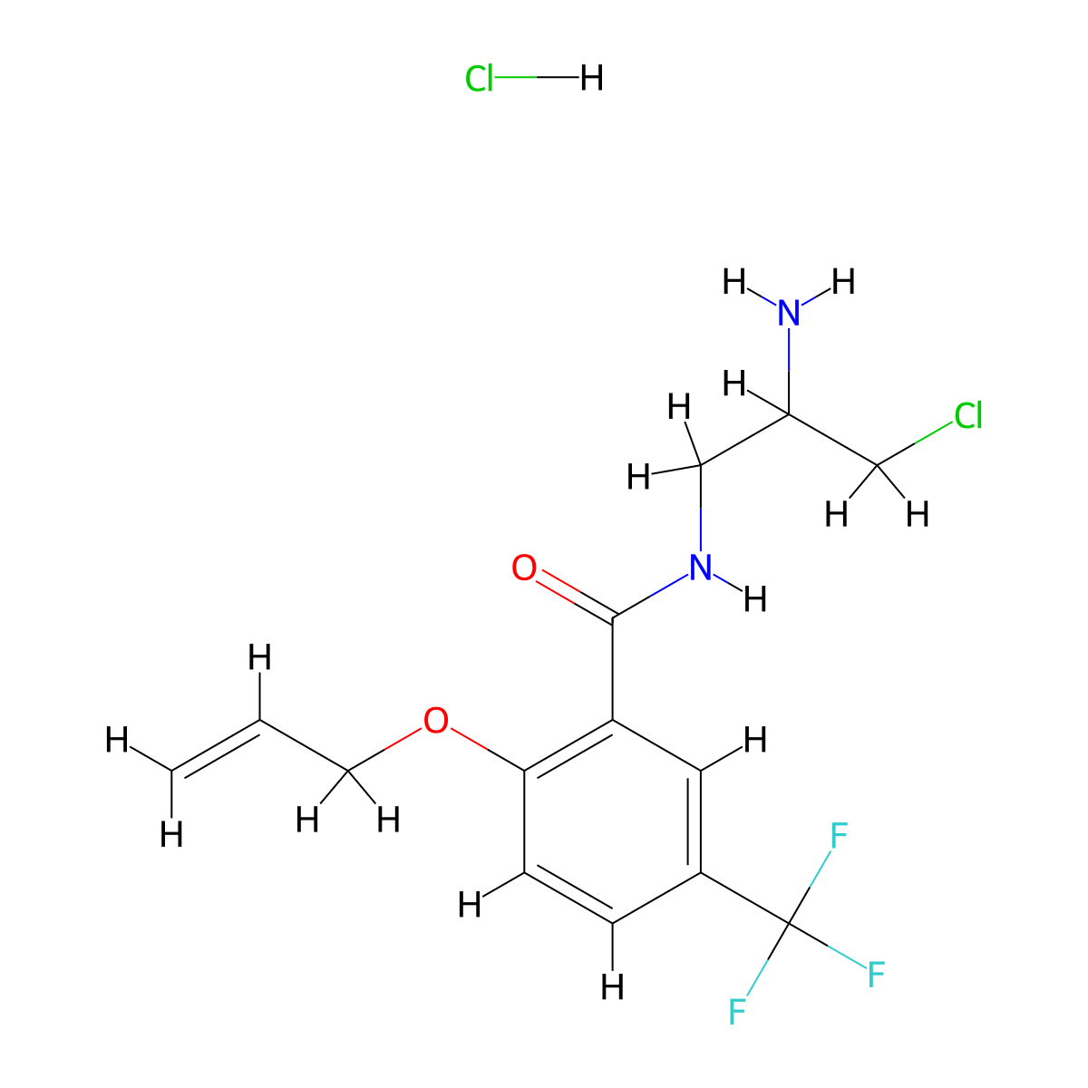 N-(2-amino-3-chloropropyl)-2-(prop-2-en-1-yloxy)-5-(trifluoromethyl)benzamidehydrochloride molecular structure, CAS 2445785-38-4