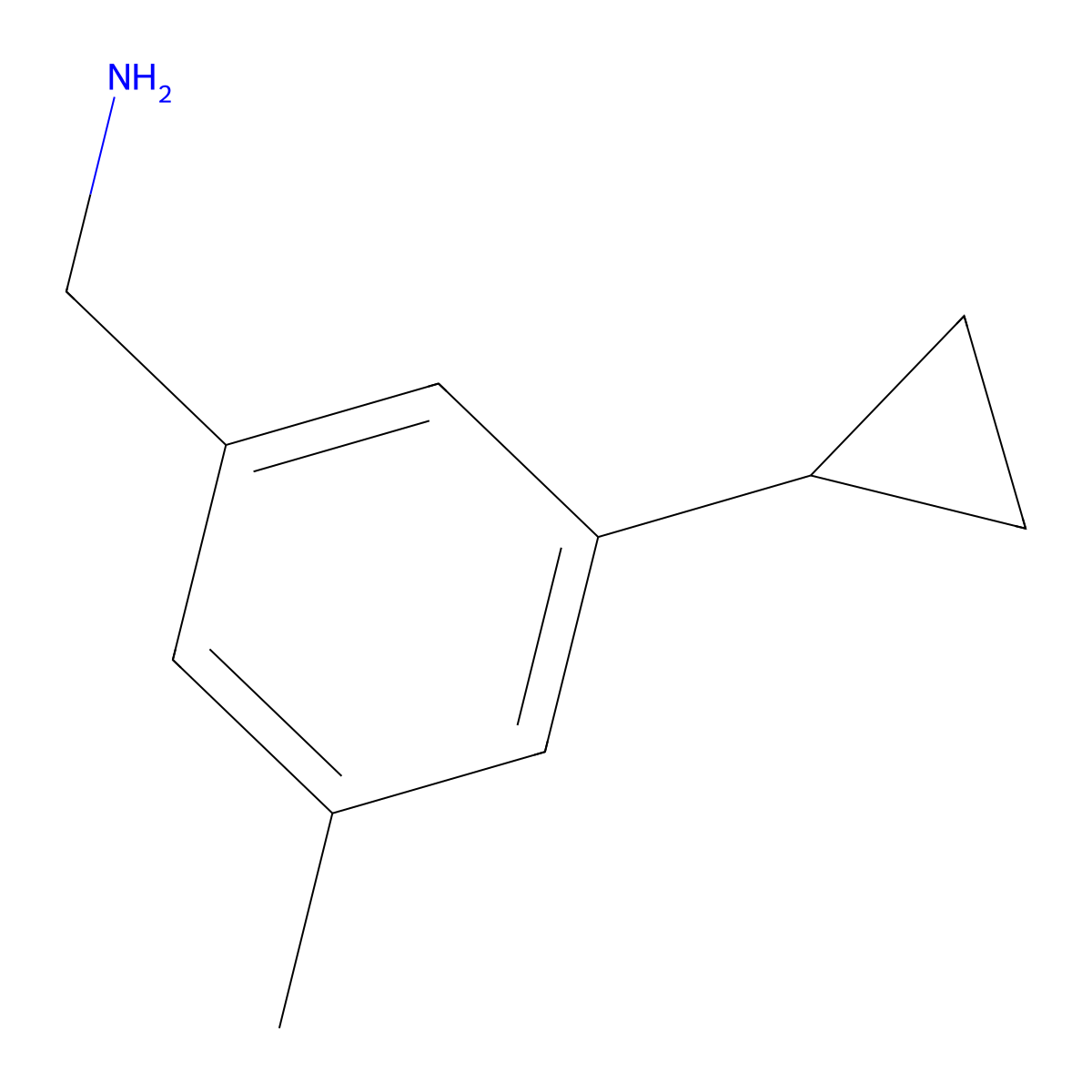 1-(3-Cyclopropyl-5-methylphenyl)methanamine molecular structure, CAS 2445785-39-5