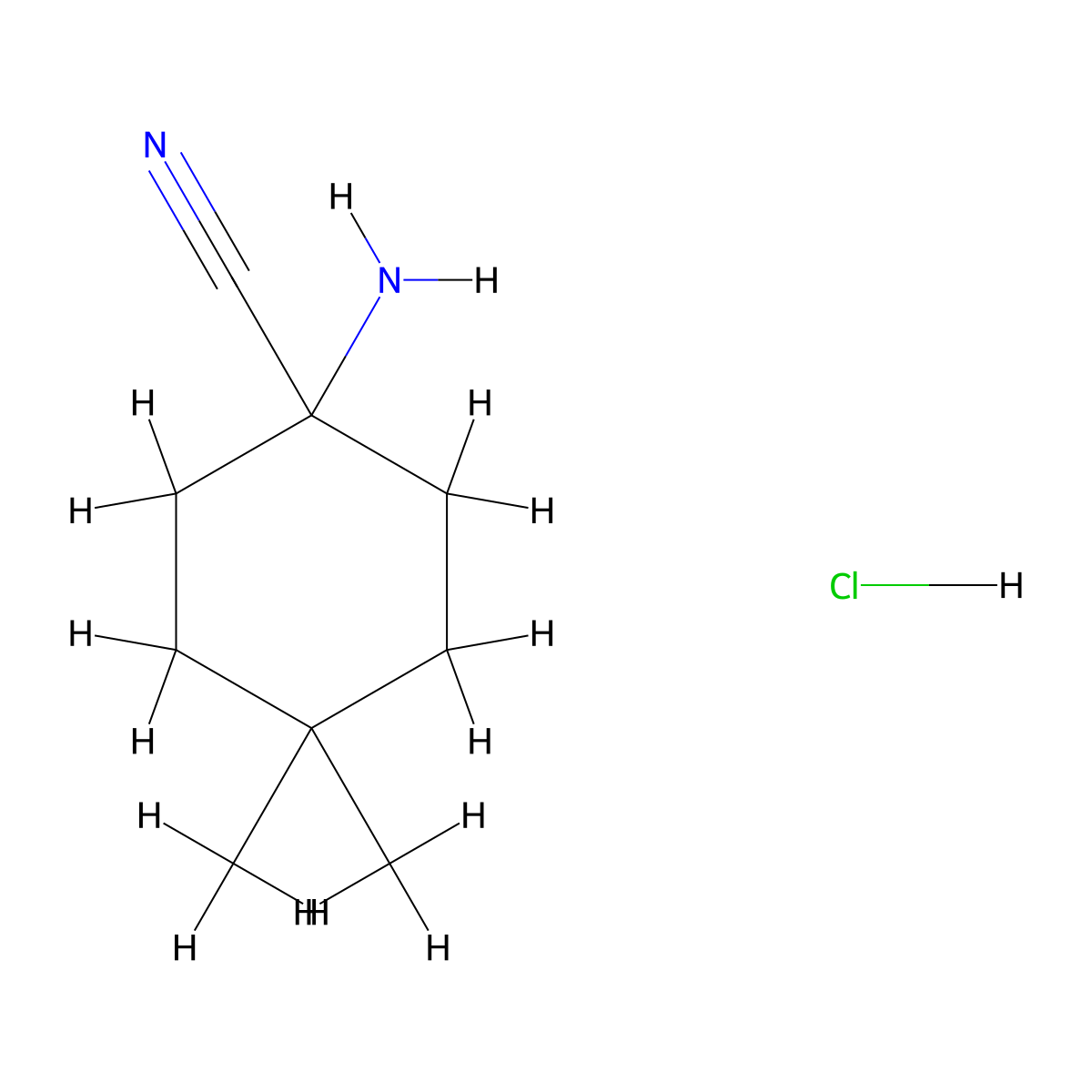 1-Amino-4,4-dimethylcyclohexane-1-carbonitrile hydrochloride molecular structure, CAS 2445785-41-9