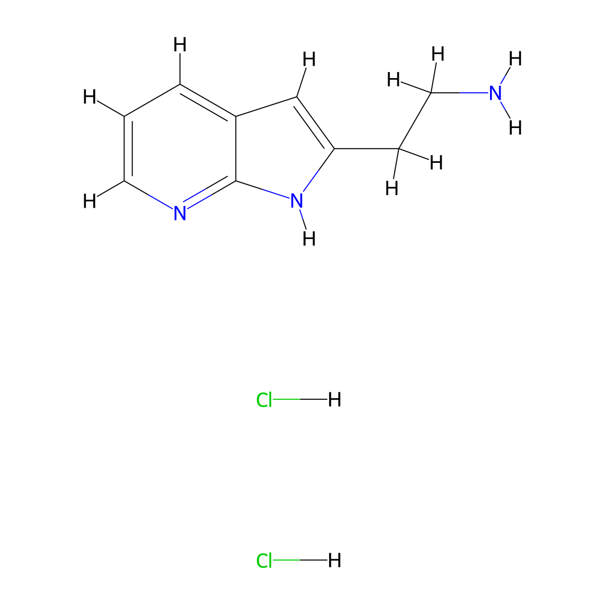 2-(1H-pyrrolo(2,3-b)pyridin-2-yl)ethan-1-amine dihydrochloride molecular structure, CAS 2445785-42-0